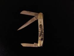 Scrimshaw 3 Blade Iron Horse Knife