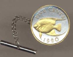 Bermuda 5 cent Angel fish Tie Tack