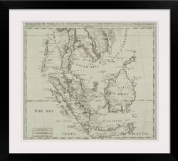 Antique map of Indonesian islands and Siam