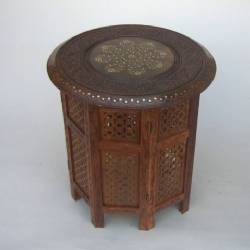 Carved Wooden Table Octagonal Stand
