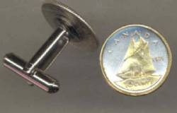 Canadian 10 cent Bluenose Sail Boat Cuff Links