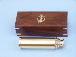 Captain's Brass Spyglass With Rosewood Box 15"