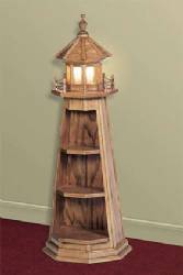 Handcrafted Oak Lighthouse 4' Golden Oak