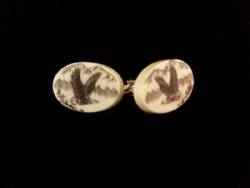 Scrimshaw Large Bone Cuff Links