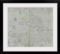 Vintage map of Caribbean islands