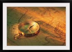 Compass on map