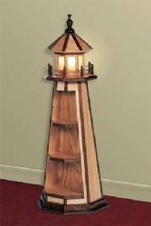 Handcrafted Oak Lighthouse 4' Natural Walnut Trim