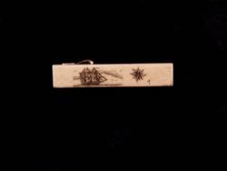 Scrimshaw Fossil Ivory Tie Clip
