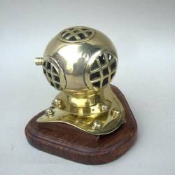 Diving Helmet With Wood Base