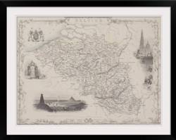 Antique map of Belgium