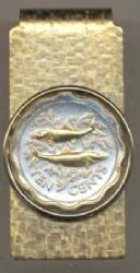 Bahamas 10 cent 2 Bone fish Money Clip