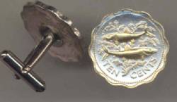 Bahamas 10 cent 2 Bonefish Cuff Links
