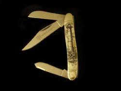 Scrimshaw 3 Blade Folding Knife