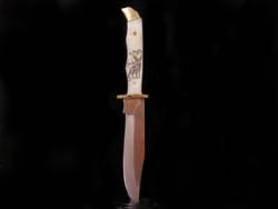 Fixed Blade Knife With Antler Handle