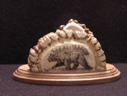 Crown Antler Business Card Holder With Scrimshaw