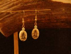 Bone Scrimshaw Earrings