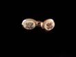 Silvertone Scrimshaw Bone Cuff Links