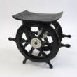 Wooden Pirate Ship Wheel Table with Aluminum Hub