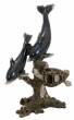 Dolphins And Sea Turtle Cold Cast Statue Sculpture