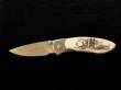 Scrimshaw Knife With Antler Bone Handle