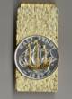 British 1/2 penny Gold & silver Sailing ship Money Clip