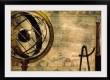 Spyglass and compass with old map and globe