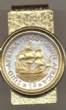 So. African penny Old Sailing ship Money Clip