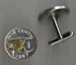Bermuda 5 cent Gold & Silver Angel Fish Cuff Links