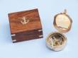 Brass Brunton Pocket Transit Compass With Rosewood Box 4"